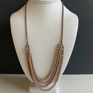 J Crew heavy Brushed Brass bead necklace
